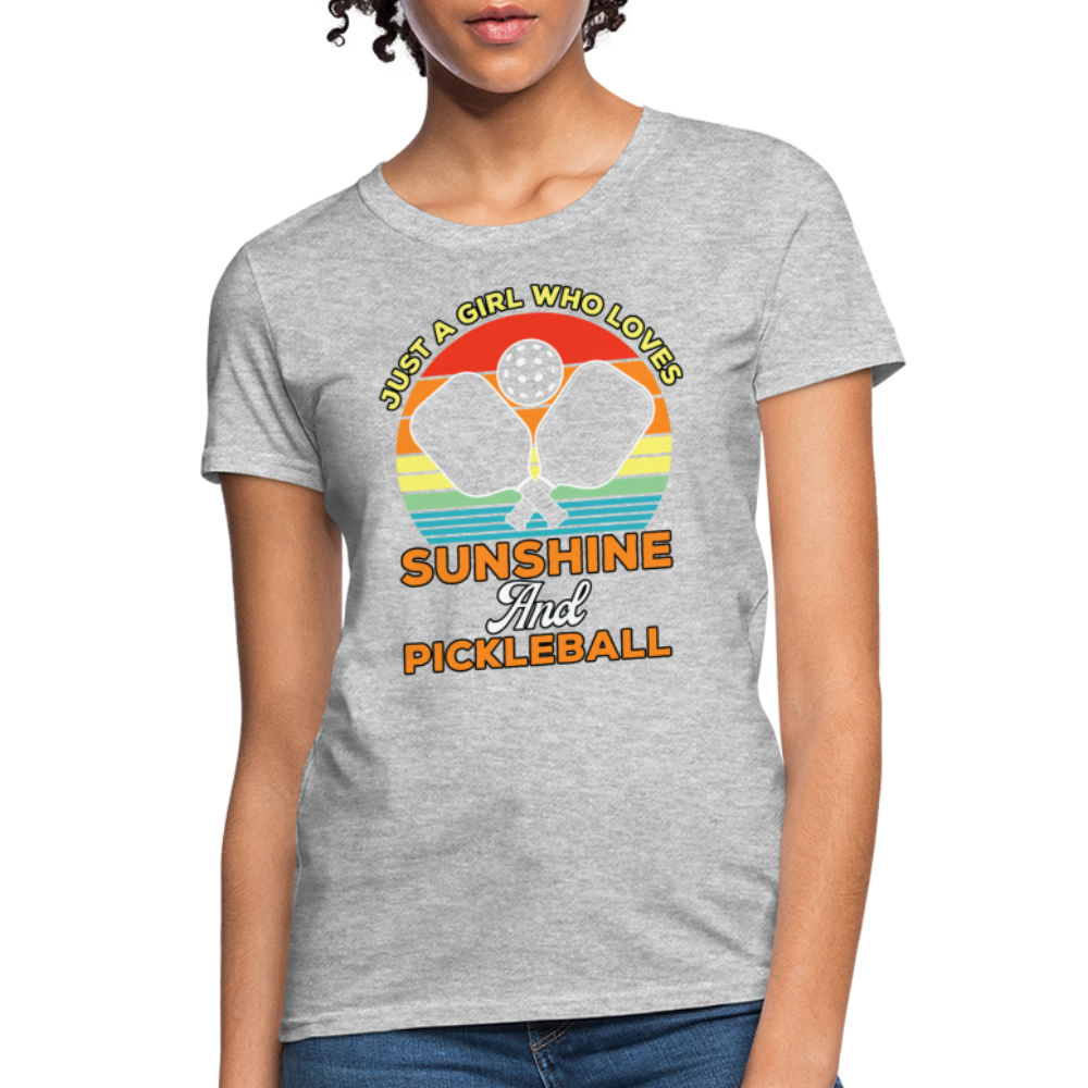 Just A Girl Who Loves Sunshine and Pickleball Women's Contoured T-Shirt - heather gray