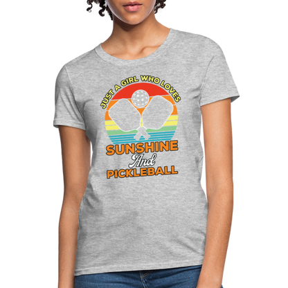 Just A Girl Who Loves Sunshine and Pickleball Women's Contoured T-Shirt - heather gray