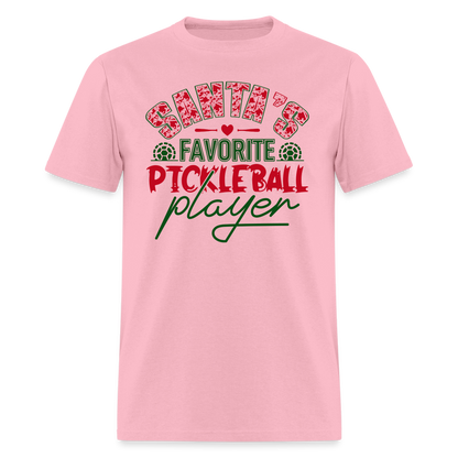 Santa's Favorite Pickleball Player T-Shirt - pink