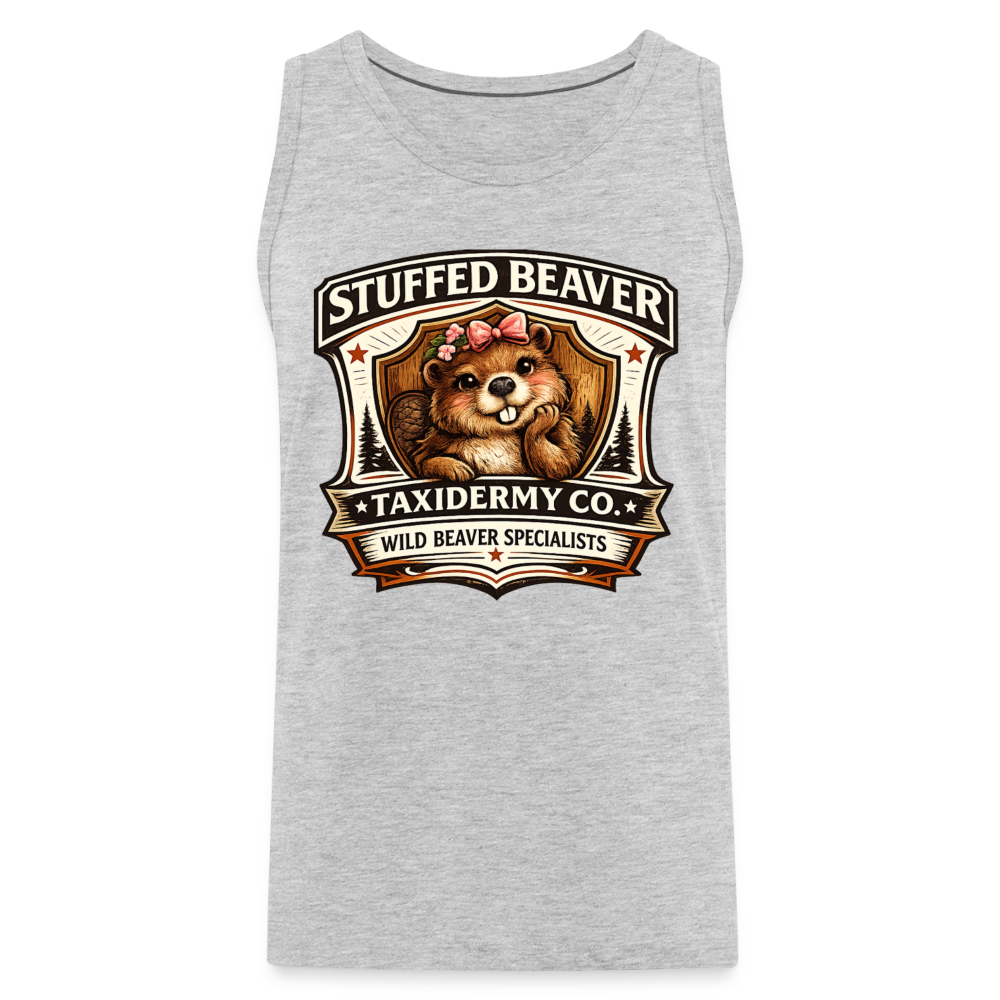 Stuffed Beaver Taxidermy Funny Tank Top Color: Deep Navy