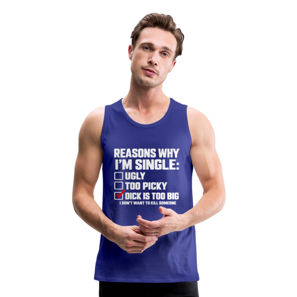 Reasons Why I'm Single Funny Adult Humor Tank Top – Dirty Joke Sleeveless Shirt Color: heather anthracite