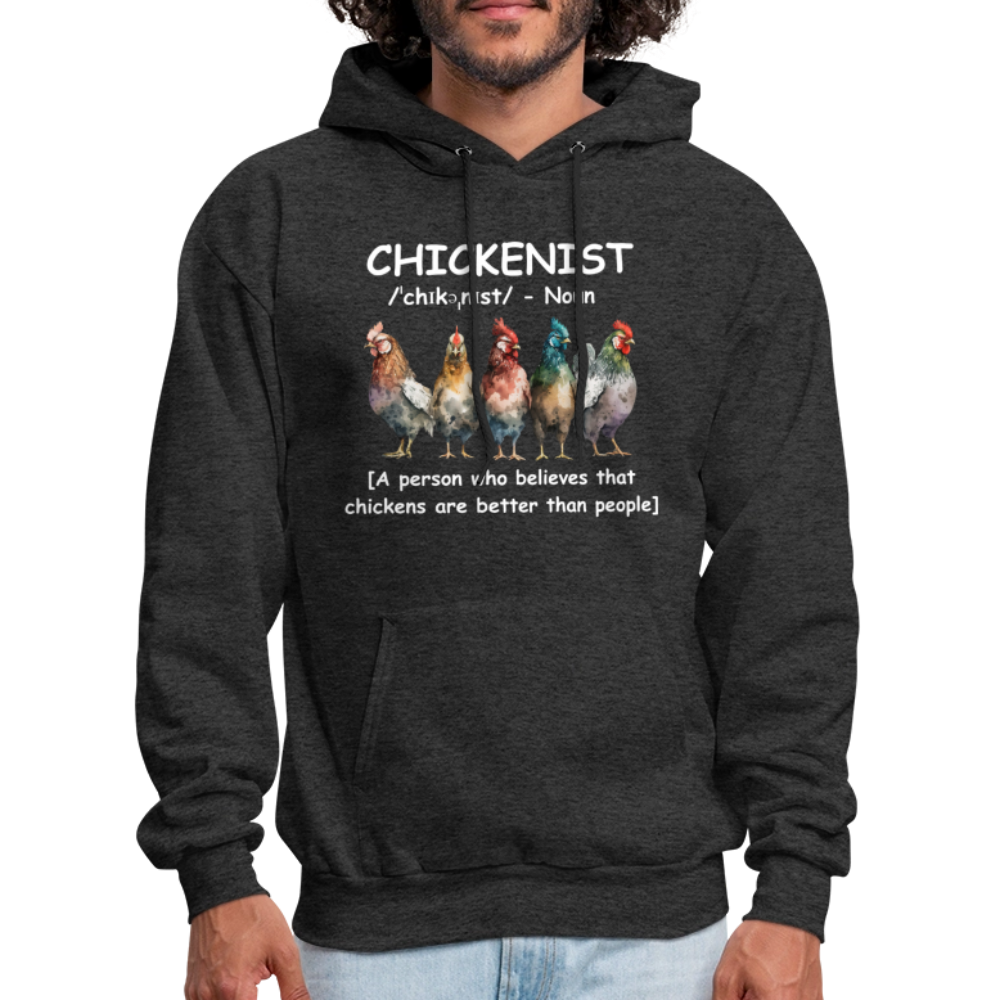 Chickenist Hoodie (Chickens are better than people) - charcoal grey