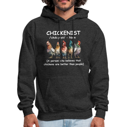 Chickenist Hoodie (Chickens are better than people) - charcoal grey