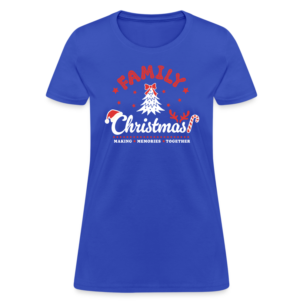 Family Christmas Making Memories Together Women's Contoured T-Shirt - royal blue