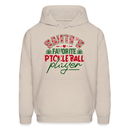 Santa's Favorite Pickleball Player Hoodie - Sand