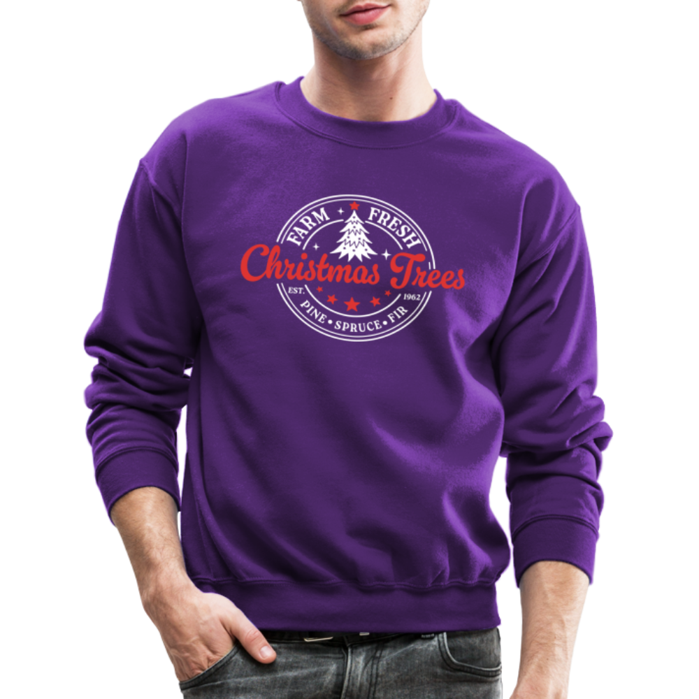 Farm Fresh Christmas Trees Sweatshirt - purple