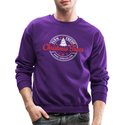 Farm Fresh Christmas Trees Sweatshirt - purple