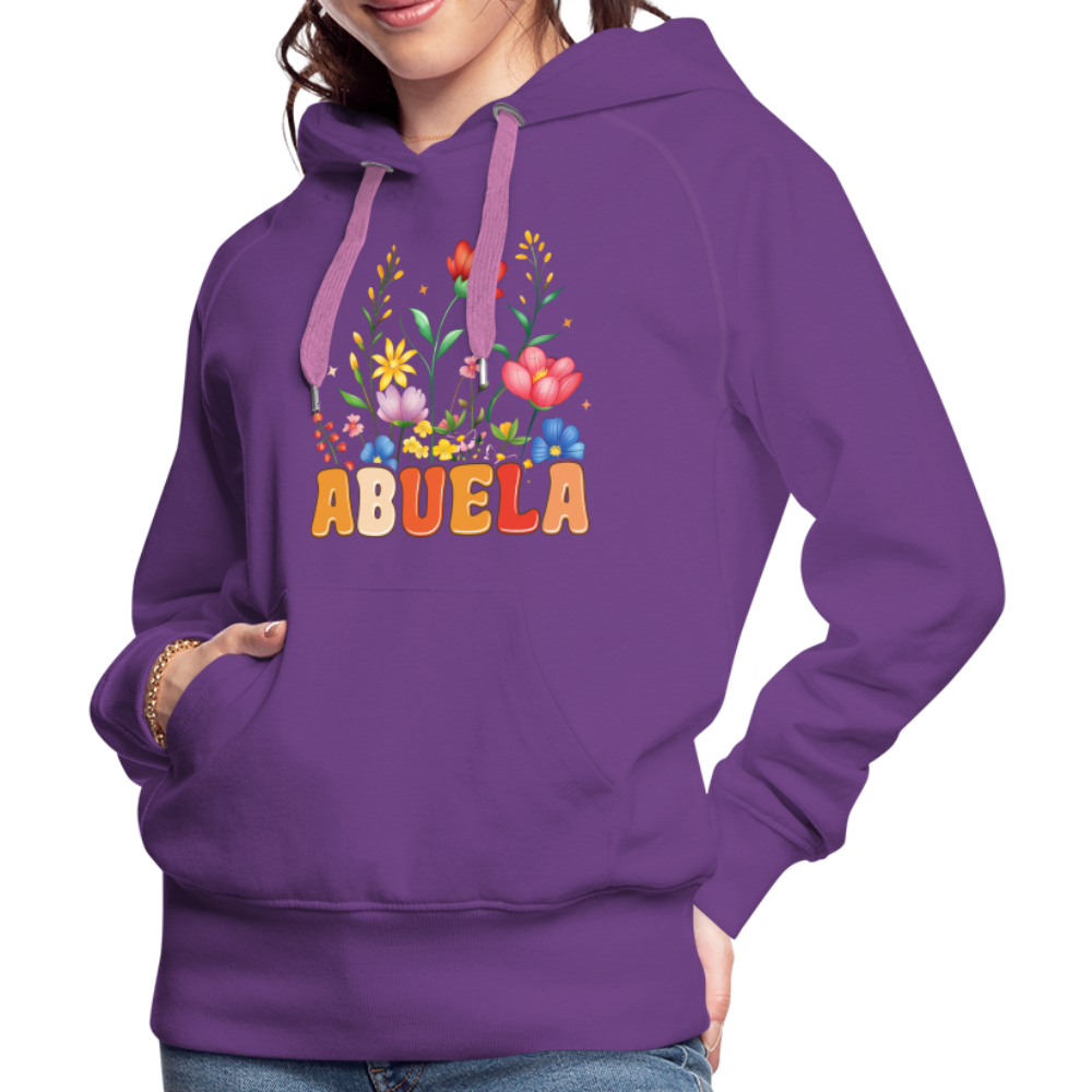 Abuela Women’s Premium Hoodie with Floral Design - purple 