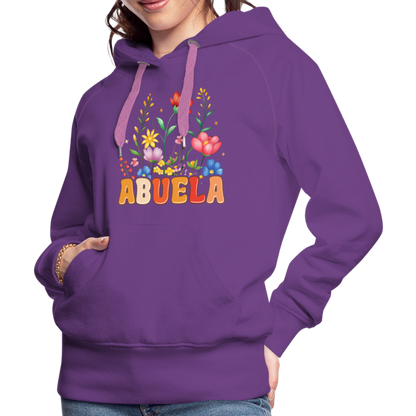 Abuela Women’s Premium Hoodie with Floral Design - purple 