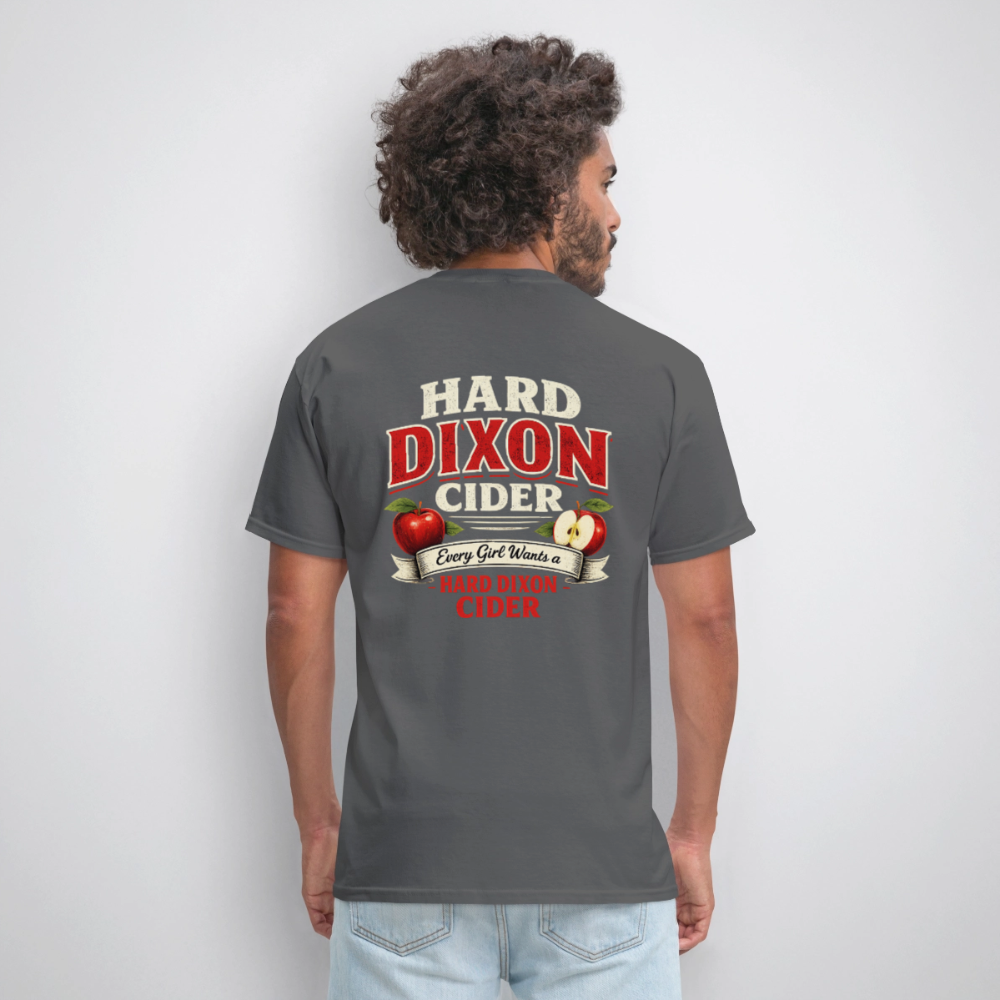Hard Dixon Cider Funny Graphic T-Shirt (Front & Back Print) Color: Navy
