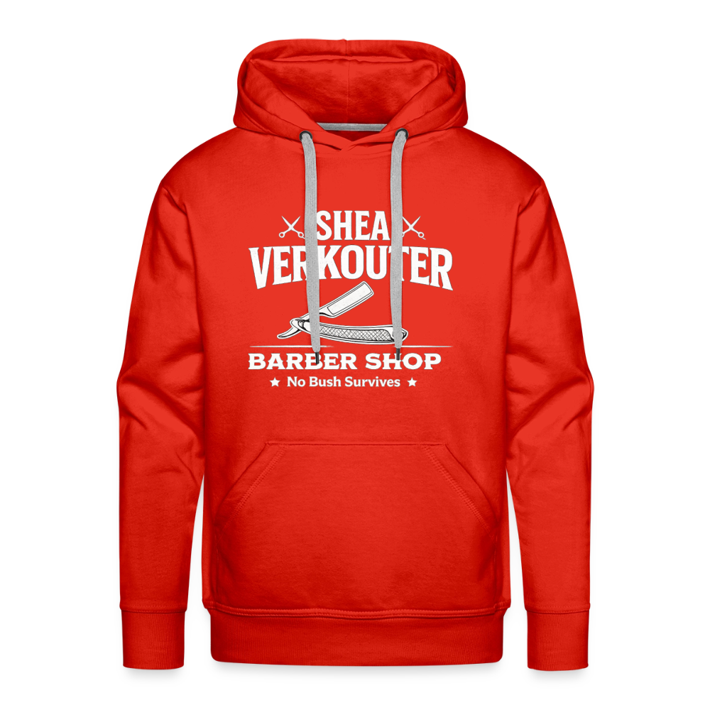 Shea Verkouter Barber Shop Funny Adult Humor Premium Hoodie Color: Red