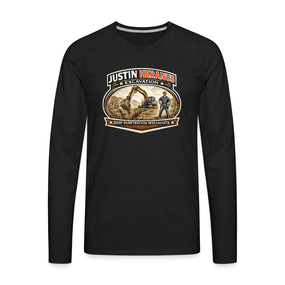 Justin Heranus Drilling Co Long Sleeve Funny Humor Shirt Color: black