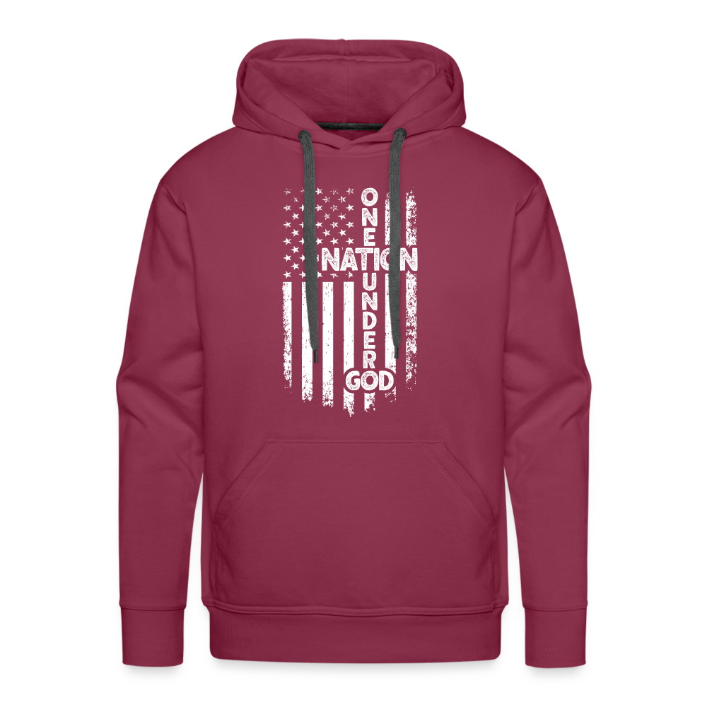 One Nation Under God Men’s Premium Hoodie - burgundy