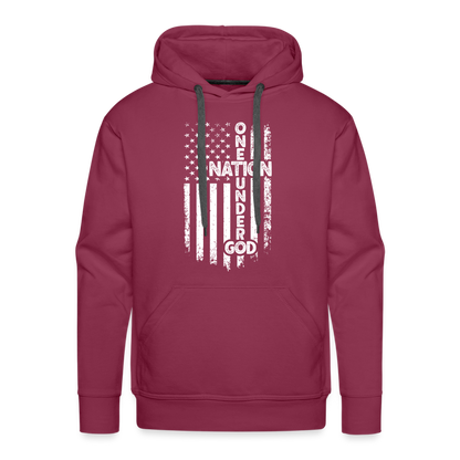 One Nation Under God Men’s Premium Hoodie - burgundy