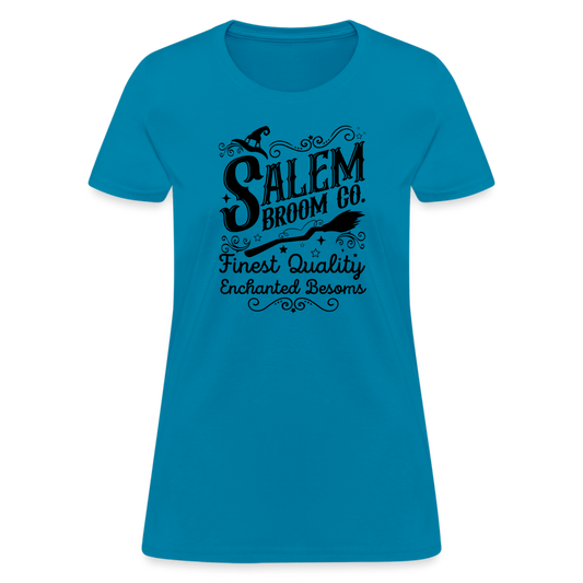 Salem Broom Co. Finest Quality Enchanted Besoms Women's T-Shirt (Halloween) - turquoise