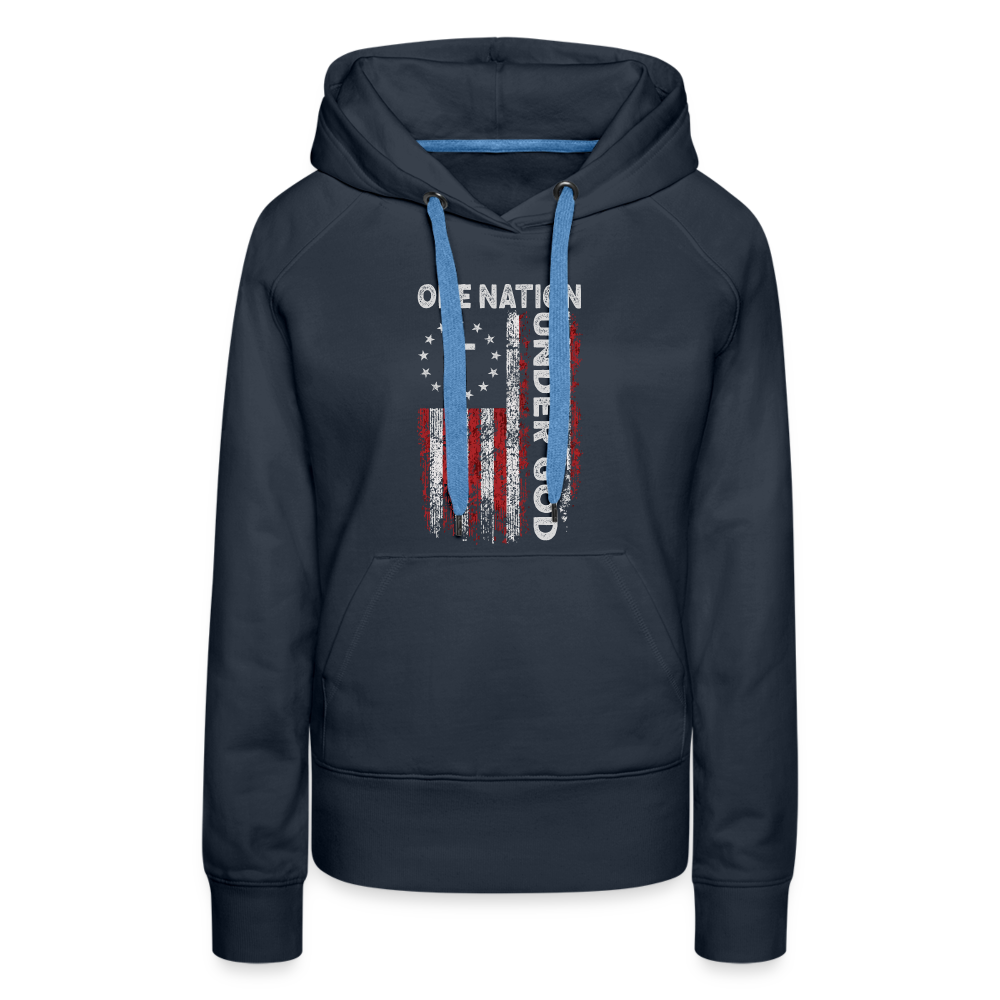 One Nation Under God Women’s Premium Hoodie - navy