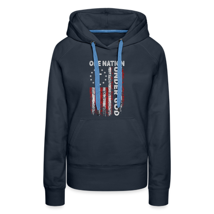 One Nation Under God Women’s Premium Hoodie - navy