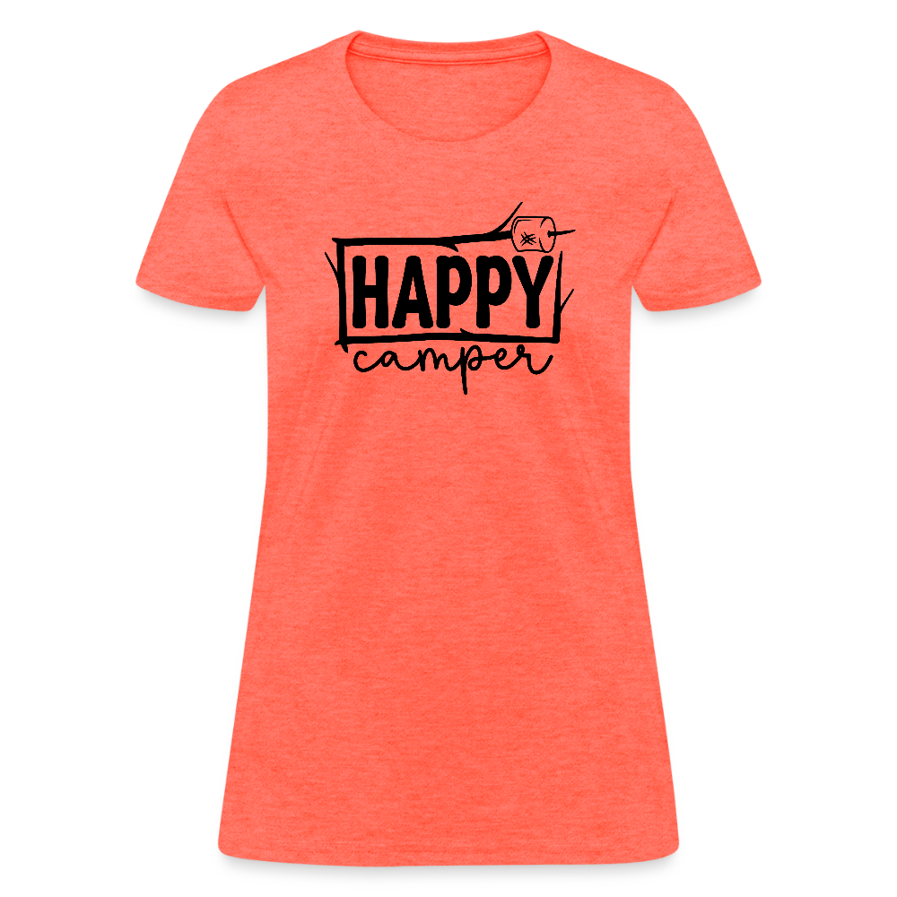 Happy Campers (Outdoors) Women's Contoured T-Shirt - heather coral