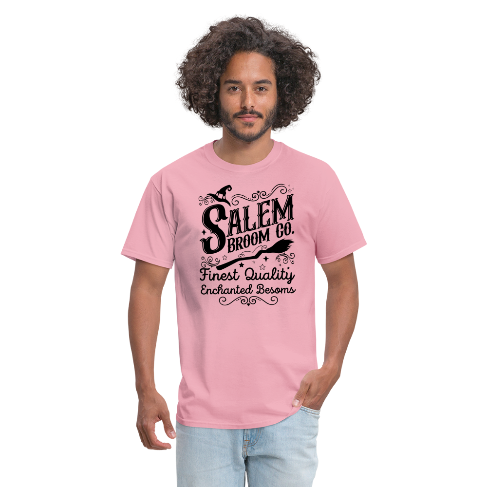 Salem Broom Co. Finest Quality Enchanted Besoms T-Shirt (Halloween) - pink