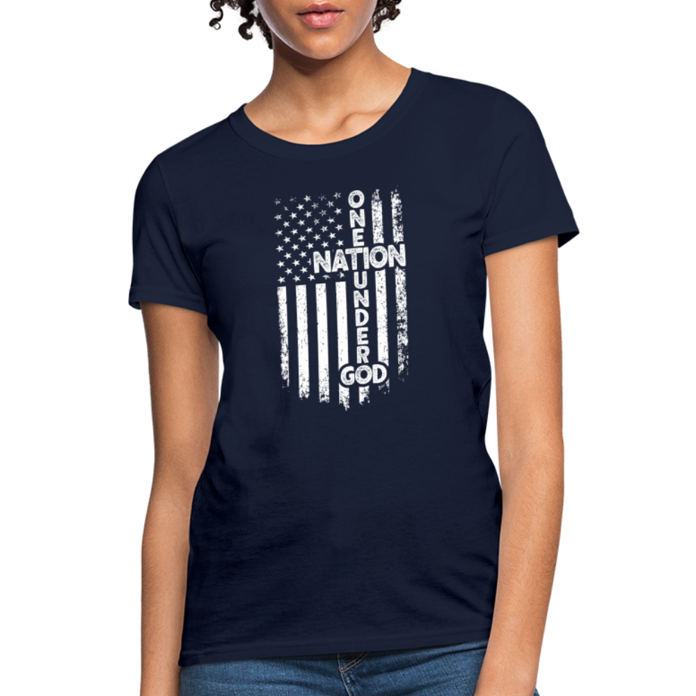 One Nation Under God Women's T-Shirt - navy