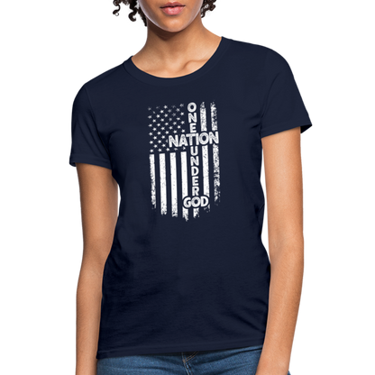 One Nation Under God Women's T-Shirt - navy