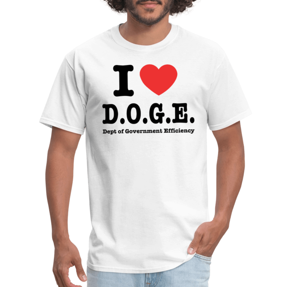 I Heart DOGE (Dept of Government Efficiency) T-Shirt - white