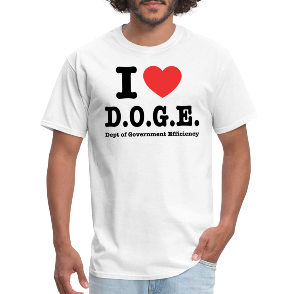 I Heart DOGE (Dept of Government Efficiency) T-Shirt - white