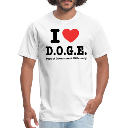 I Heart DOGE (Dept of Government Efficiency) T-Shirt - white