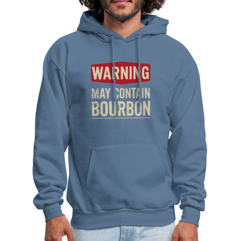 Warning May Contain Bourbon Hoodie - denim blue