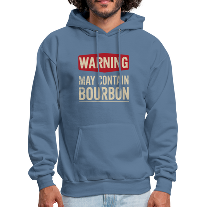 Warning May Contain Bourbon Hoodie - denim blue