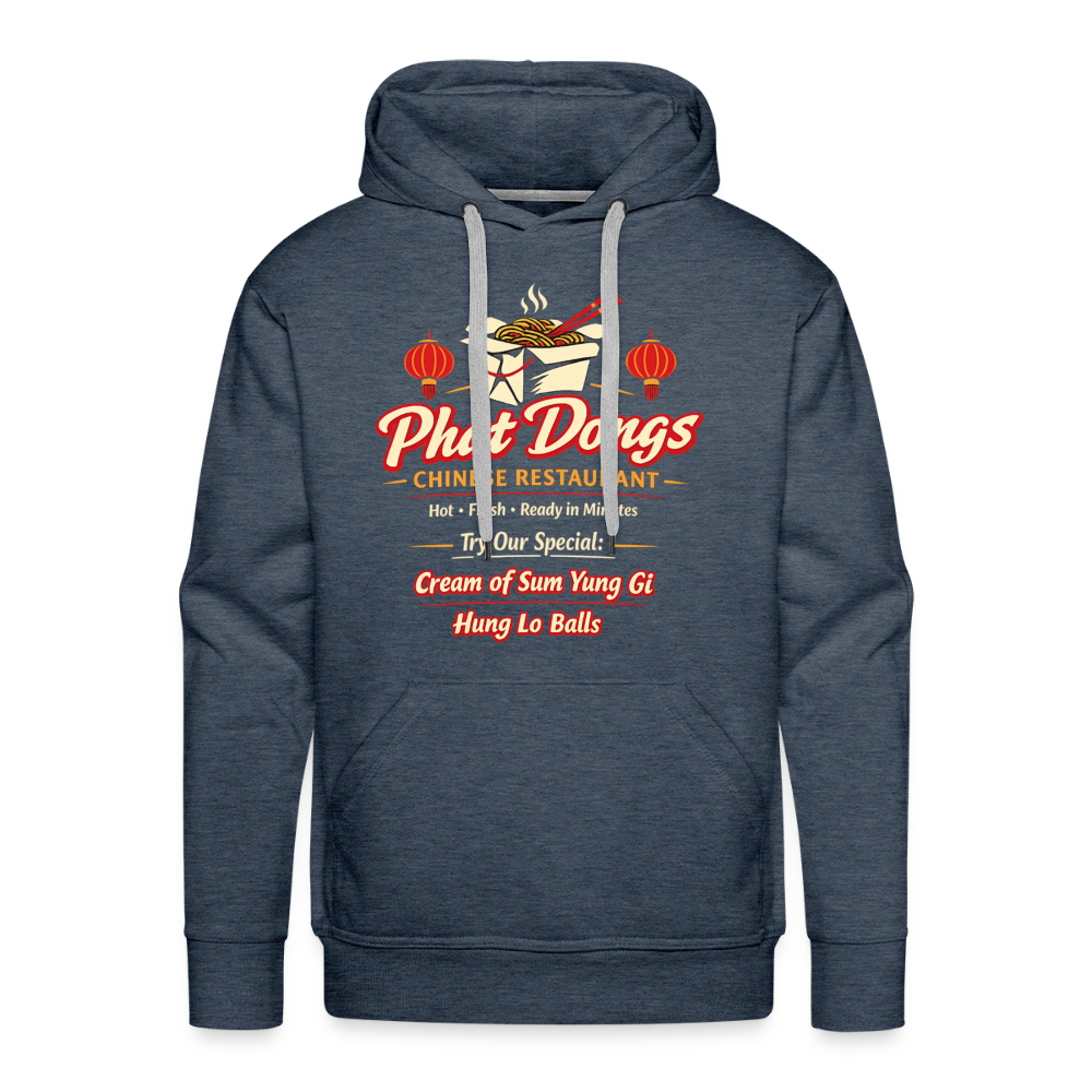 Phat Dongs Funny Chinese Restaurant Hoodie - heather denim