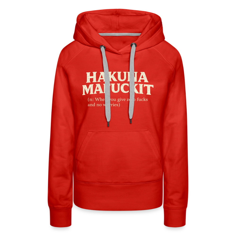 Hakuna Mafuckit Women’s Funny Graphic Hoodie Color: Heather Denim