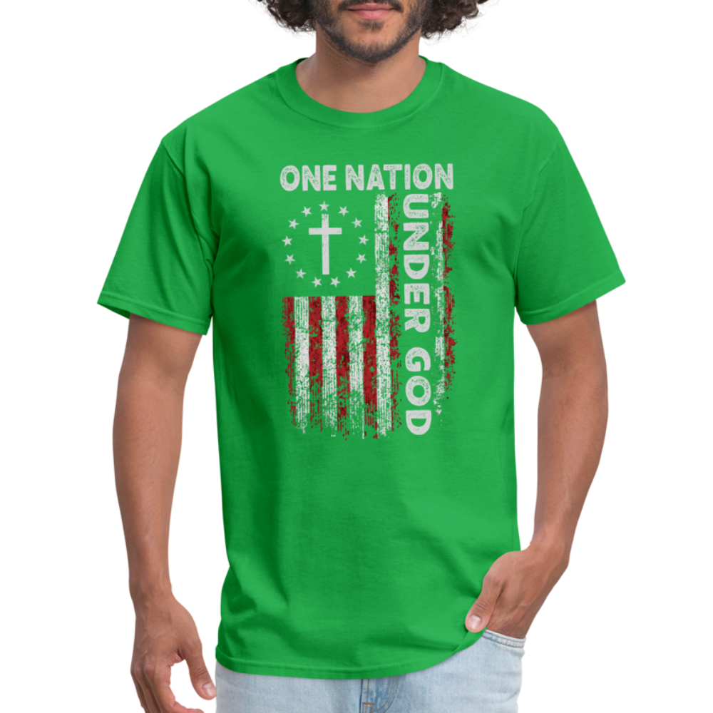 One Nation Under God T-Shirt - bright green