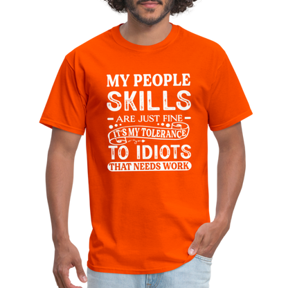 My People Skills Are Just Fine T-Shirt - orange