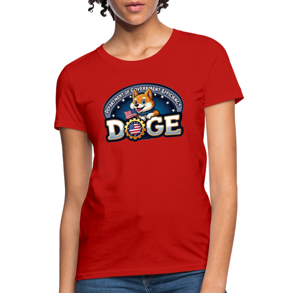 DOGE Logo (Dept of Government Efficiency) Women's Contoured T-Shirt - red