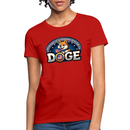 DOGE Logo (Dept of Government Efficiency) Women's Contoured T-Shirt - red