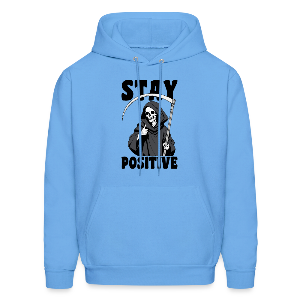 Stay Positive (Grim Reaper) Hoodie - carolina blue