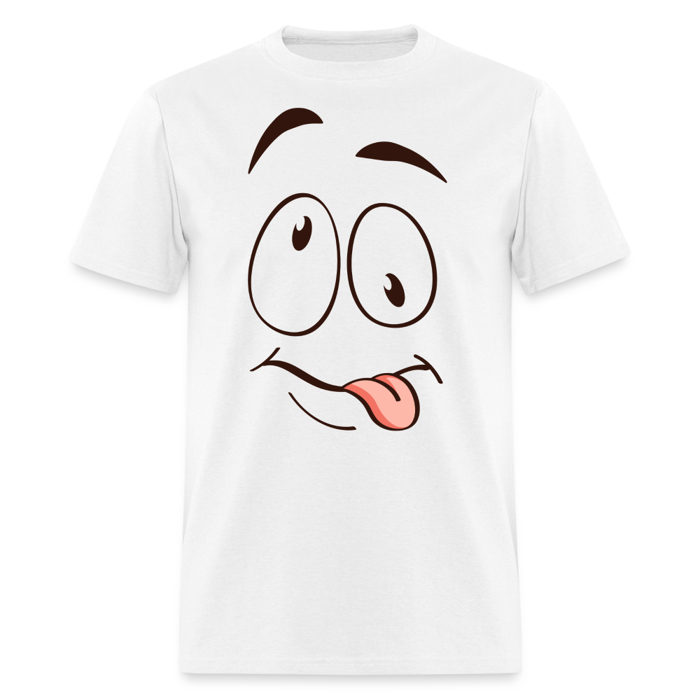 Suggestive Silly Face with Tongue T-Shirt - white