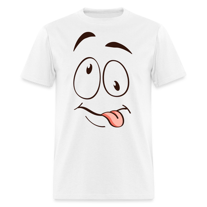 Suggestive Silly Face with Tongue T-Shirt - white