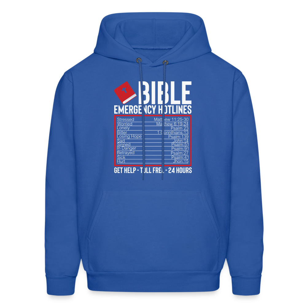 Bible Emergency Hotline (Scriptures) Hoodie - royal blue