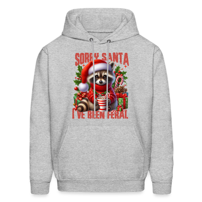 Sorry Santa I've Been Feral Hoodie - heather gray