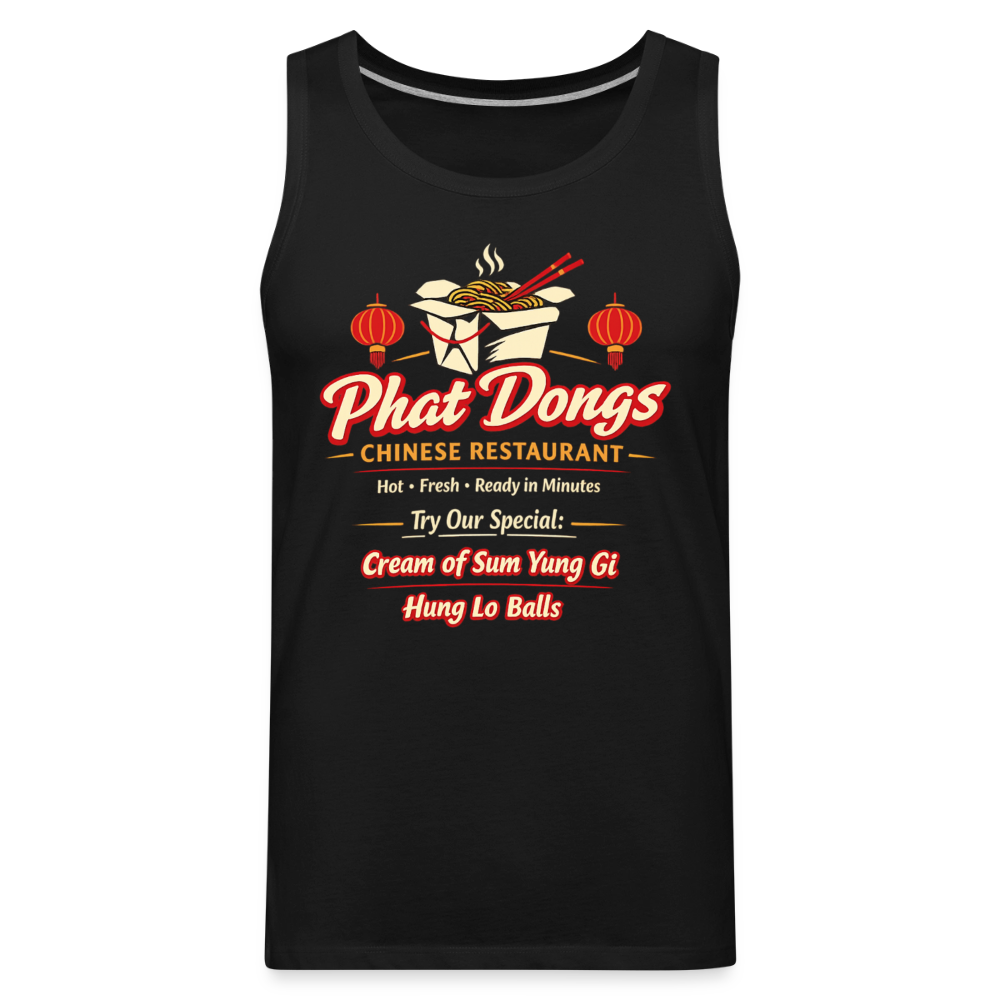 Phat Dongs Funny Chinese Restaurant Tank Top - black