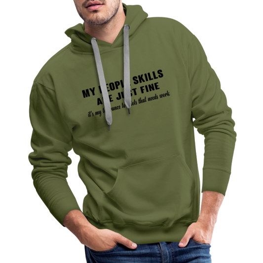 It's My Tolerance To Idiots That Needs Work Men’s Premium Hoodie - olive green