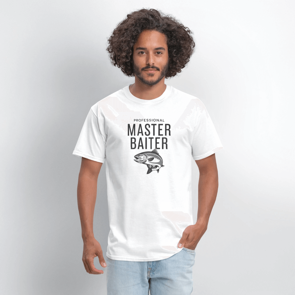 Professional Master Baiter Funny Fishing T-Shirt - white