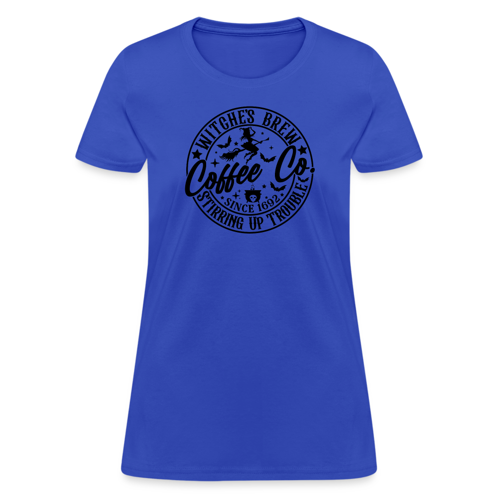 Witches Brew Coffee Co Women's Contoured T-Shirt (Halloween) - royal blue