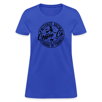 Witches Brew Coffee Co Women's Contoured T-Shirt (Halloween) - royal blue