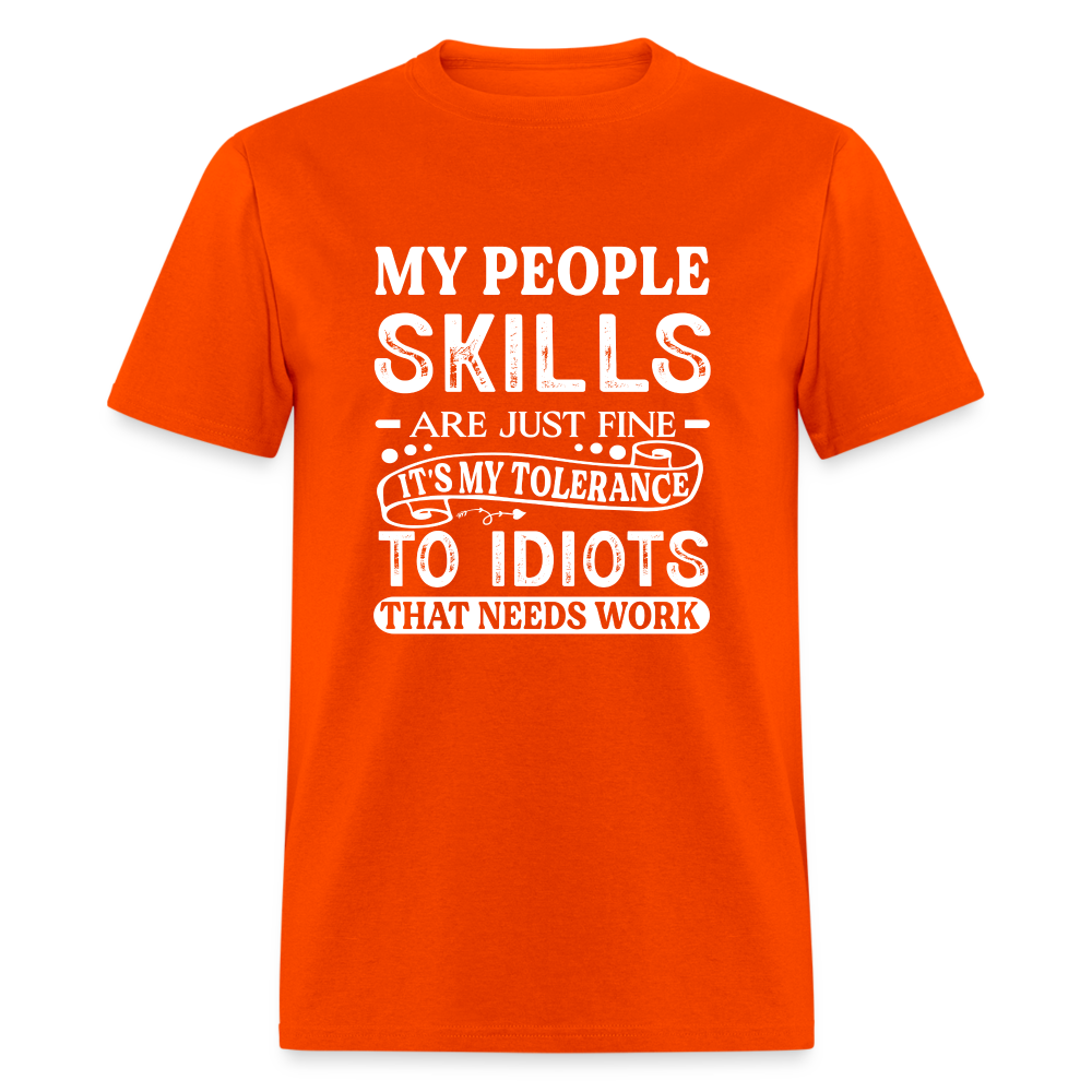 My People Skills Are Just Fine T-Shirt - orange