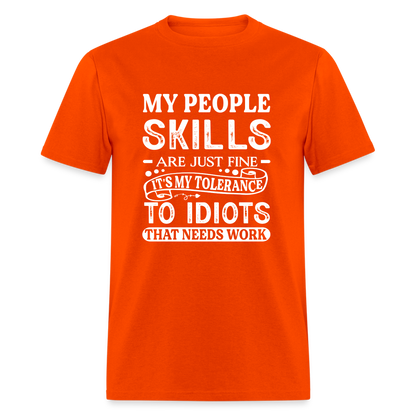 My People Skills Are Just Fine T-Shirt - orange