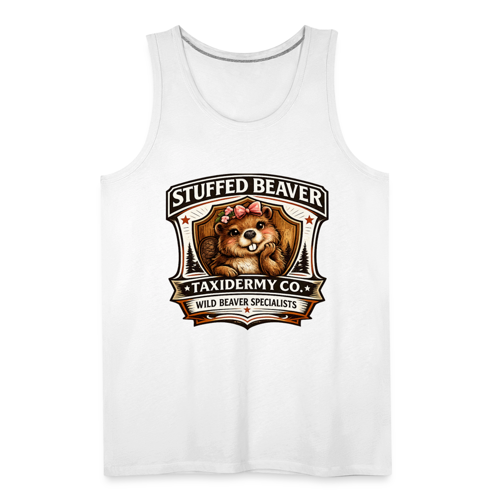 Stuffed Beaver Taxidermy Funny Tank Top Color: Deep Navy