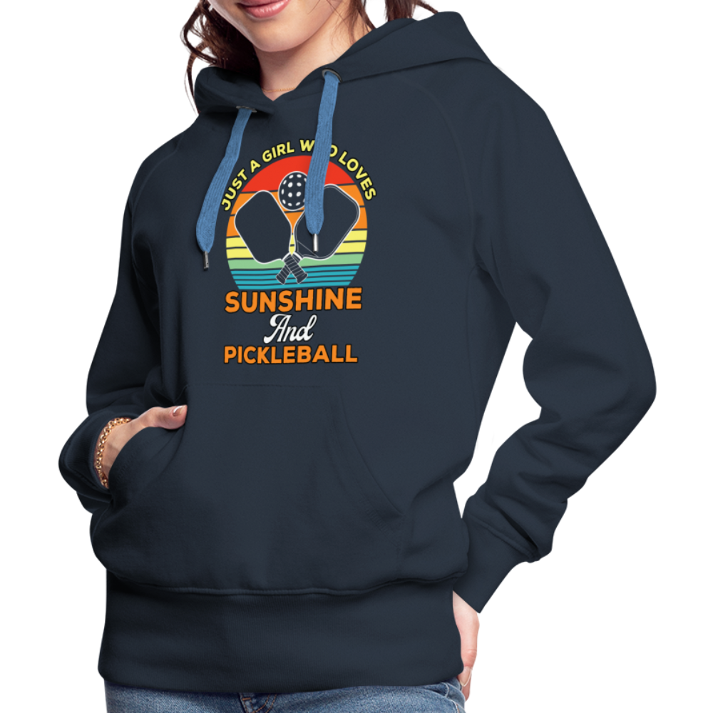 Just A Girl Who Loves Sunshine and Pickleball Premium Hoodie - navy